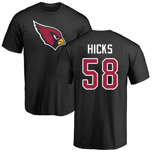 Arizona Cardinals Men Black Jordan Hicks Name And Number Logo NFL Football #58 T Shirt->arizona cardinals->NFL Jersey